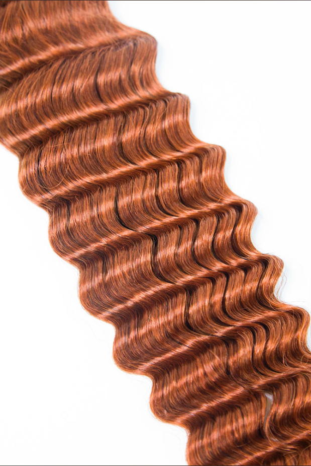 350 Flaming Ginger Deep Wave Bulk Hair Extensions for Braiding