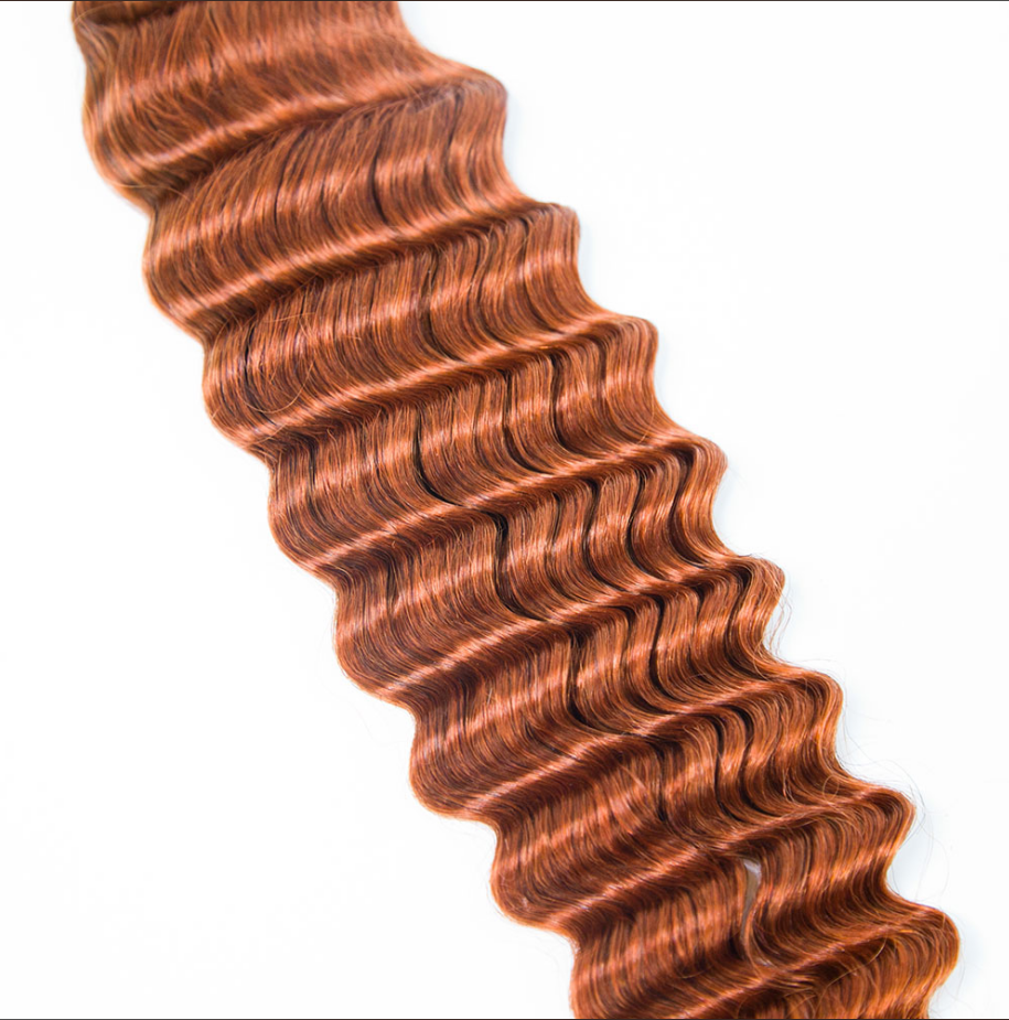 350 Flaming Ginger Deep Wave Bulk Hair Extensions for Braiding
