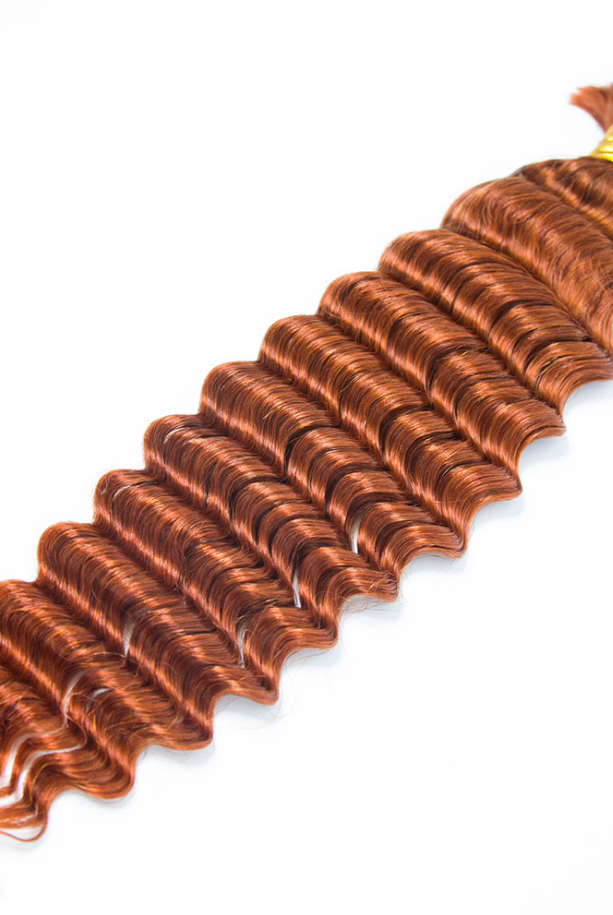 #350 Flaming GingerDeep Wave Bulk Hair Extensions