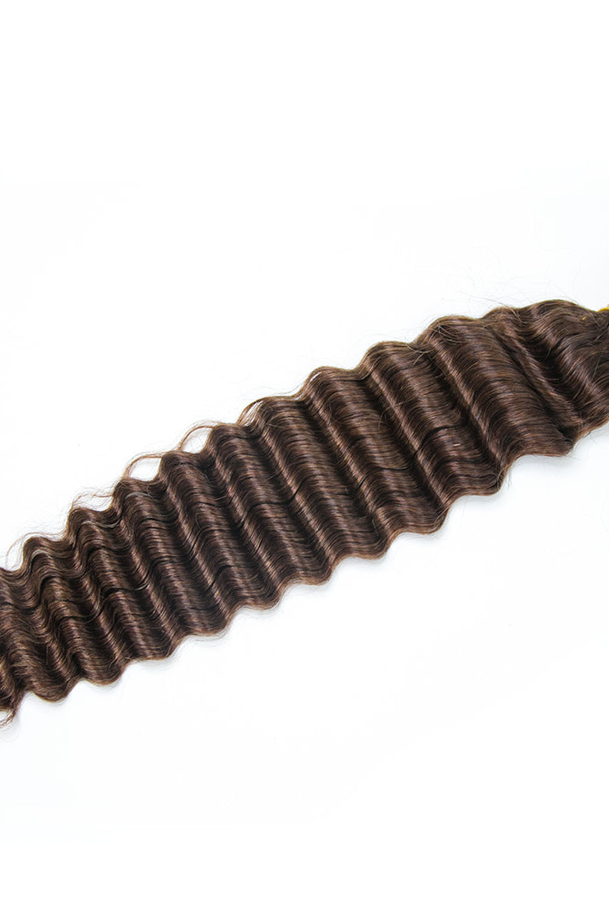 Medium Brown Deep Wave Bulk Hair Extensions