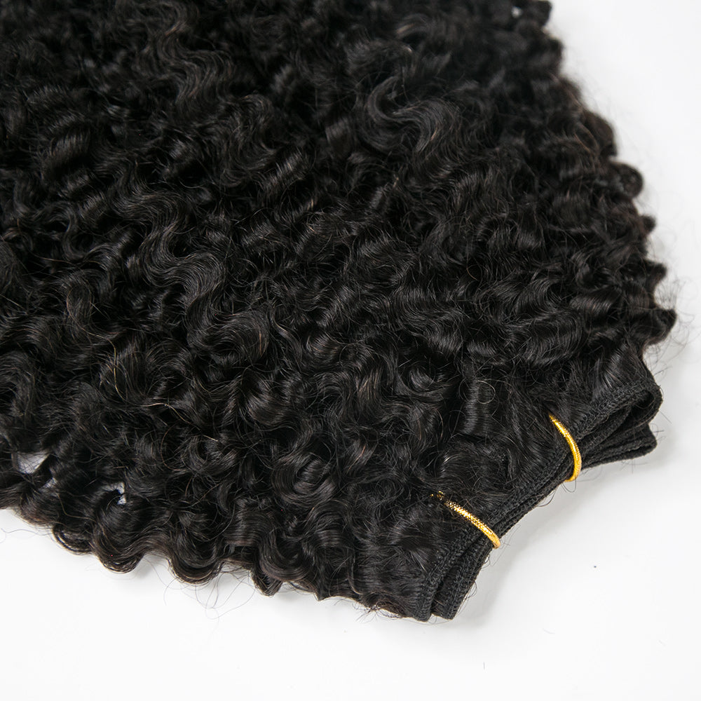 Multi-Textured Kinky Curly Weft Bundles