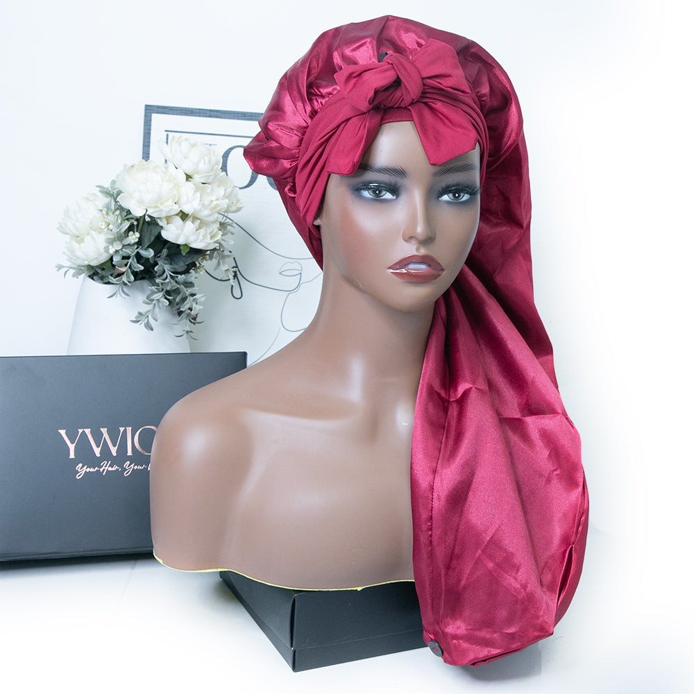 Silk sleep cap red