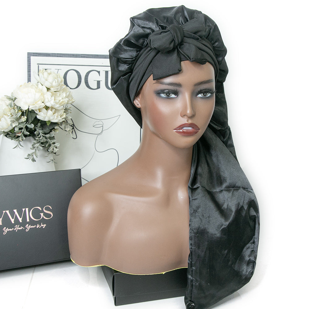 Silk sleep cap black 